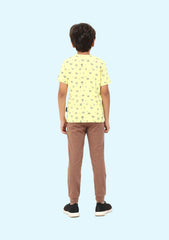 Teen Jurassic Print T Shirt with Brown Pants