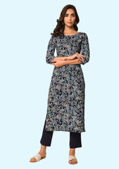 Shassa Floral Print, Self Design Kurta, Palazzo & Dupatta Set