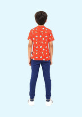 Little League Print T Shirt with Navy Pant