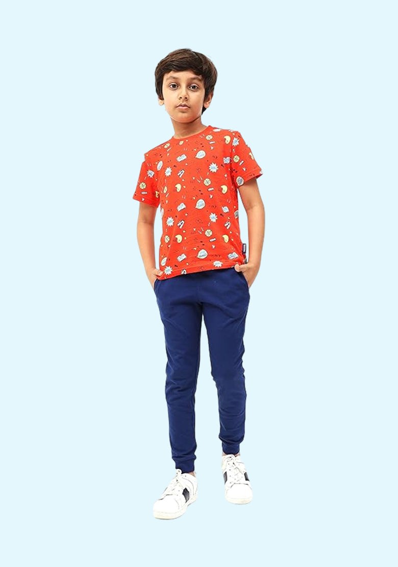 Little League Print T Shirt with Navy Pant