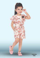 Trending Girls Clothing Set For Summer D.no:193 Pink, Mustard