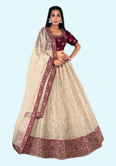 Women Embroidered Semi-stitched  Lehenga Choli Set with Dupatta