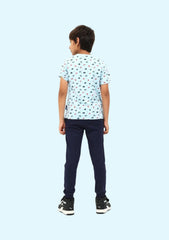 Voyage Print T Shirt with Navy Pants