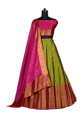 Womens Semi Stitched Lehenga with Dupatta