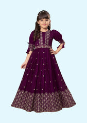 Readymade kids dresses beautiful girls Wine western wear collection