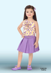 Girls Barbie Casual Top Skirt D.no:129 Purple