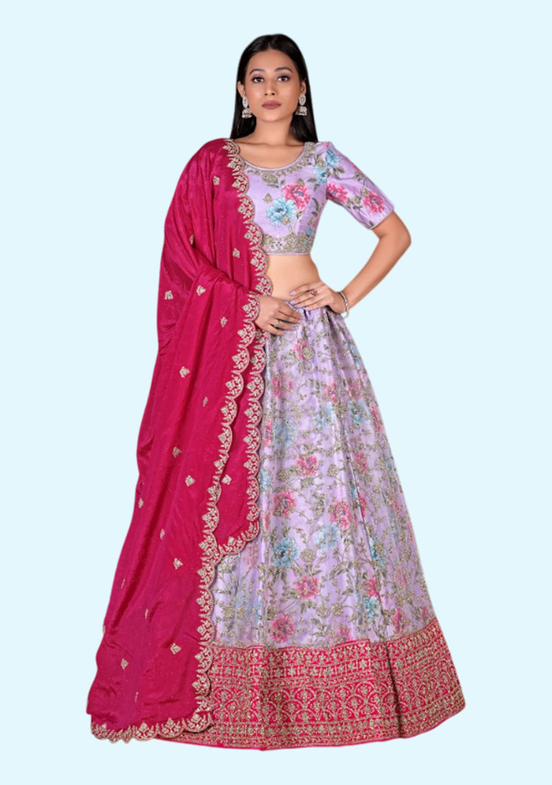 Latest Semi Stitched Netted Lehenga Choli With Dupatta ZIR9523