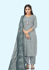 Women Pure Cotton Kurta Pant Dupatta Set