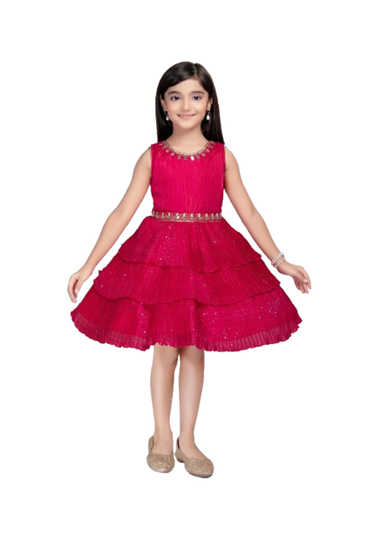 New Stylish Trendy Rani  Party Dress For Girls (Gown)