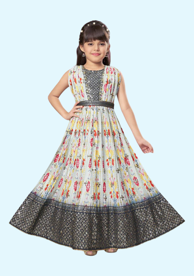 Readymade kids dresses beautiful girls Light Blue western wear collection