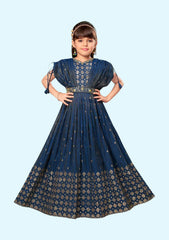 Readymade kids dresses beautiful girls Blue western wear collection