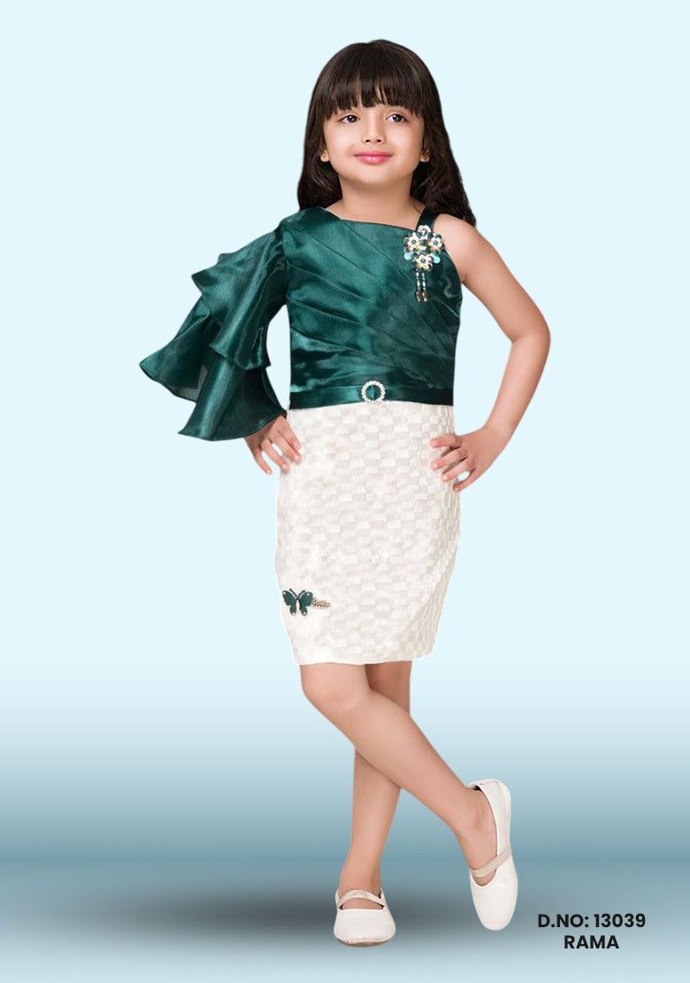 Girls Midi Knee Length Velvet Party Dress D.no: 13039  Rama