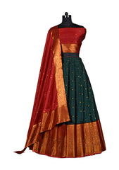 Womens Semi Stitched Lehenga with Dupatta