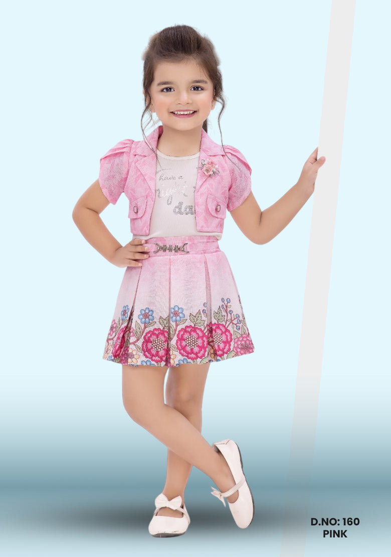 Littel Girl Frock Dress D.no: 160 Pink, Peach