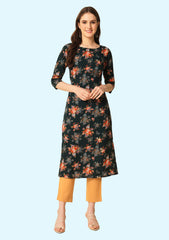 Women Printed Crepe Straight Kurta1