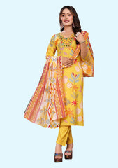 Women Crepe Kurta Pant Dupatta Set