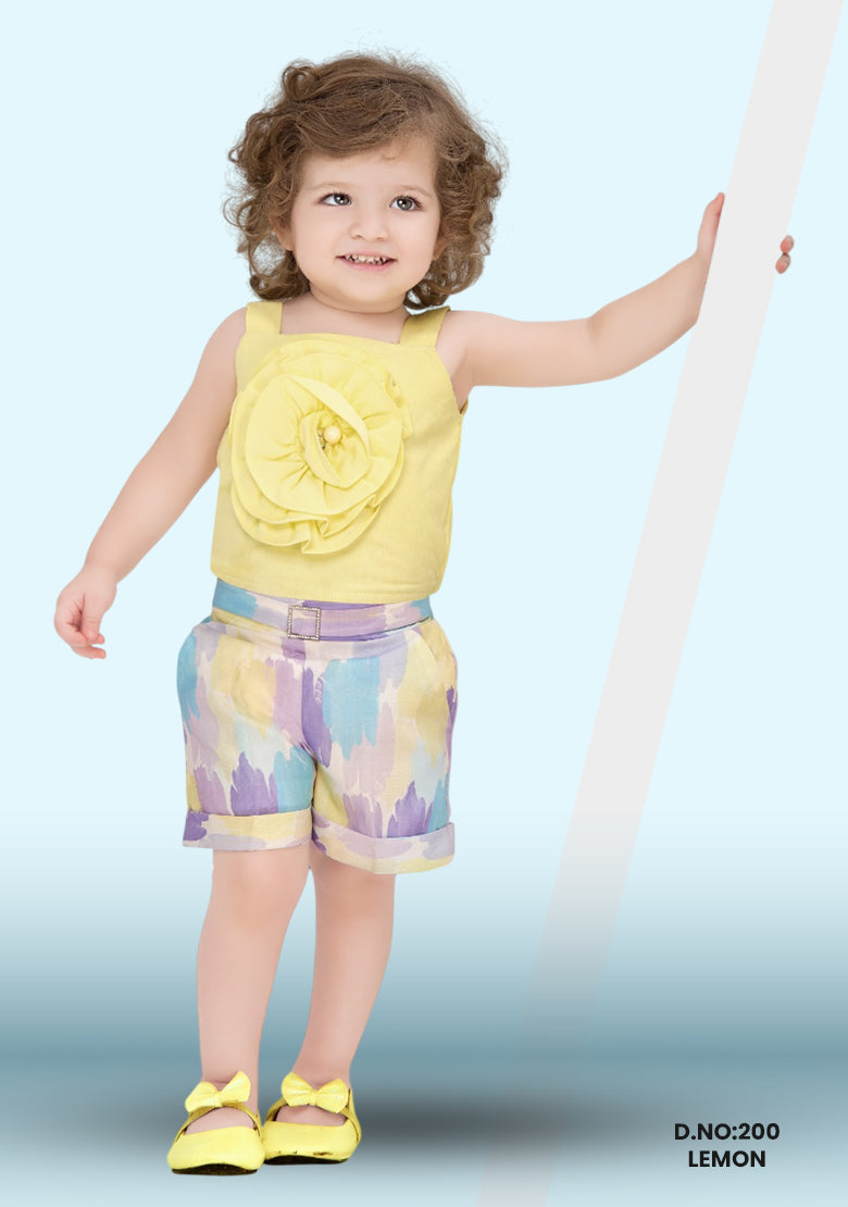 Baby Girls Party(Festive) Top Skirt D.no:200 Lemon