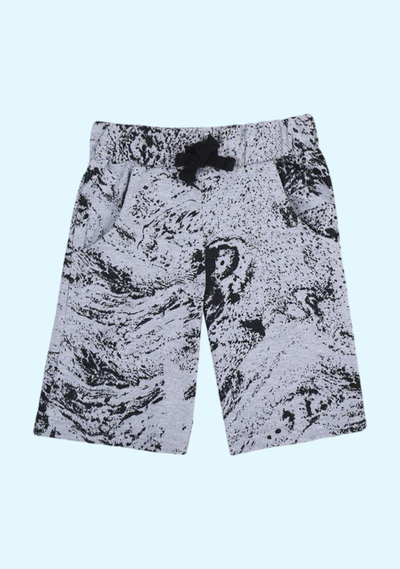 Printed Flat-front Shorts