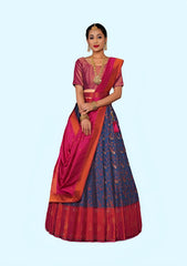 New Semi Stitiched Banarasi Lehenga Choli