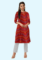 Women Printed Crepe Straight Kurta  (Multicolor) 2