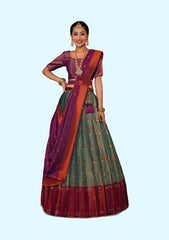 New Semi Stitiched Banarasi Lehenga Choli