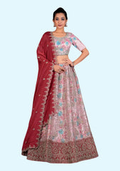 Latest Semi Stitched Netted Lehenga Choli With Dupatta ZIR9521