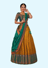 New Semi Stitiched Banarasi Lehenga Choli