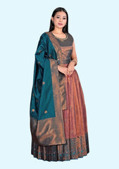 Ethnic Motifs Woven Design Banarasi Silk Ethnic Gown With Dupatta D.No.18548, 18549, 18550.