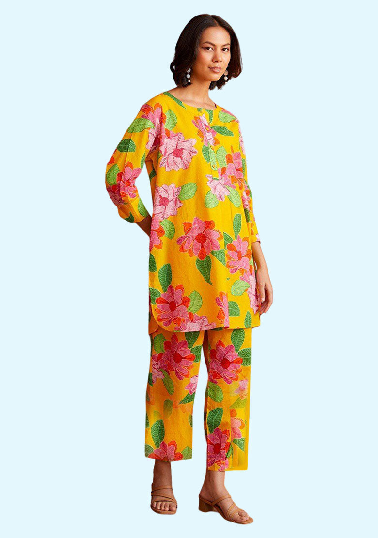 Printed Cotton Kurta with Pants