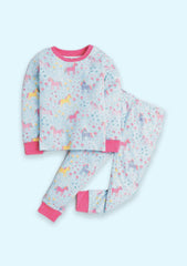 Girls Print Pajamas Night wear Set (Pack Of 1)