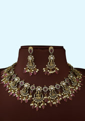 Victoria Necklace Multicolor Neckpiece With Earring Set