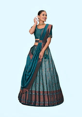 New Semi Stitiched Banarasi Lehenga Choli