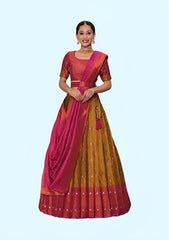 New Semi Stitiched Banarasi Lehenga Choli