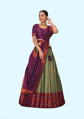 New Semi Stitiched Banarasi Lehenga Choli