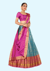 Multicolor New Semi Stitiched Banarasi Lehenga Choli