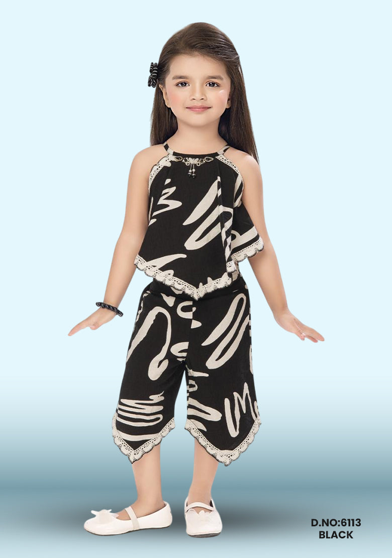 Girls Fancy Dress D.no:6113 Black