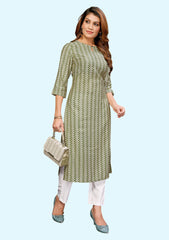 Women Printed Crepe A-line Kurta 2