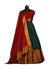 Womens Semi Stitched Lehenga with Dupatta