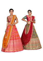 Girls Semi Stitched Lehenga with Dupatta