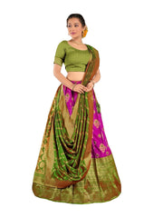 Girls Semi Stitched Lehenga with Dupatta