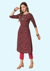 Women's Cotton Printed Straight Kurti 6