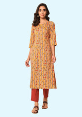 Women's Cotton Printed Straight Kurti 6