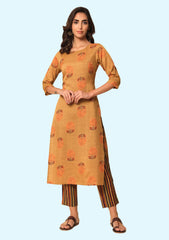 Women's Cotton Printed Straight Kurti 6