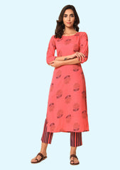 Women's Cotton Printed Straight Kurti 6