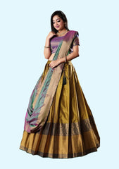 New Semi Stitiched Banarasi Lehenga Choli