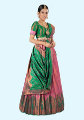 Multicolor New Semi Stitiched Banarasi Lehenga Choli