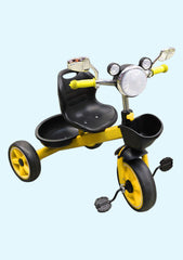 Tricycle for Children, Yellow, Red, Pink With Headlight, With Plastic Wheels