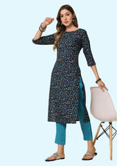 Women's Cotton Printed Straight Kurti