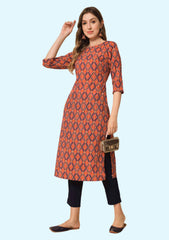 Women's Cotton Printed Straight Kurti 6