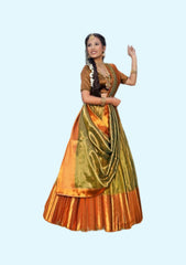 Girls Lehenga With Zari Semi Stitched And Dupata For a Graceful Indian Look.